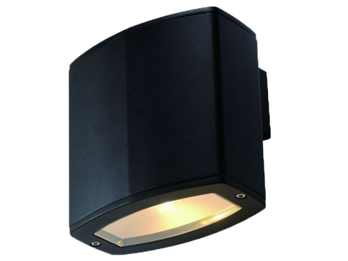 ABVERKAUF: LED Wandstrahler einfach, 10W warmweiß 3000K, 230V, schwarz, IP44