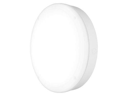 LED Surface Bulkhead 250 On/Off | Weiß | 10W | 800 lumen | 3000K warmweiß | IP65 | DM: 250mm | H: 70mm | IK10 |