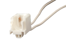 Einsteckfassung W4.3x8.5d für Stanzung 5.5x5.5mm (FM-Röhre), Leitungslänge 390mm