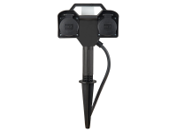 Gartensteckdose mit Erdspieß | inkl. Fernbedienung | 2fach mit Klappdeckel | max.3680W | H: 380mm | B: 170mm | Zuleitung: 1,5m | IP44