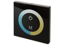 Glas Touch Wandpanel, mit Farbskala warmweiß-kaltweiß, schwarz