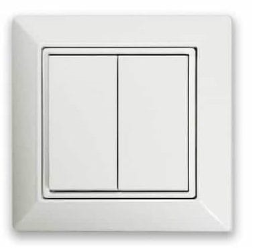 Casambi Taster 2-fach Wippe | 4 Kanal | Weiß | Reichweite < 10m | batterielos | LxBxT: 81x81x14mm | IP20 |