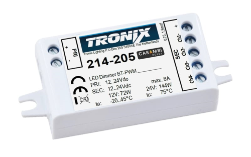 Casambi Funkdimmer für TW/ RGB/ RGBW/1-4 Kanäle | 12-24V | 4 Zonen | max. 4x 1500mA | LxBxH: 73x30x13mm | IP20 |