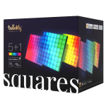 Twinkly Square Blocks | RGB LED Pixels | Starter Kit - Set zu 6 Stück | 64 LEDs/block | 16x16cm | IP20 | mit APP steuerbar, Bluetooth+WiFi | Anschlußleitung: 1,5m | Kabel weiß
