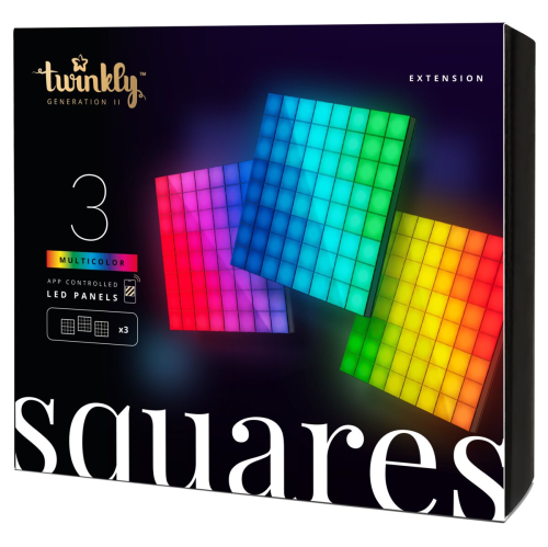 Twinkly Square Blocks | RGB LED Pixels |  Extension Kit - Set zu 3 Stück | 64 LEDs/block | 16x16cm | IP20 | mit APP steuerbar, Bluetooth+WiFi |