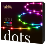 Twinkly Dots Transparent | RGB LED Light | 400 LEDs (2 x 200 LEDs) | 20m (2 x 10m) | IP44 | mit APP steuerbar, Bluetooth+WiFi | Anschlußleitung: 2,5m | Kabel transparent