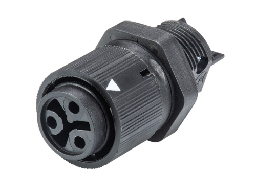 GESIS MINI IP+ | Geräteeinbau Kupplung mit Schraubkontakt schwarz | 16A | M16 |