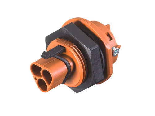 GESIS IP+ Stecker für Gehäuseeinbau 2pol. NV  mit Schraubk., rot/schwarz