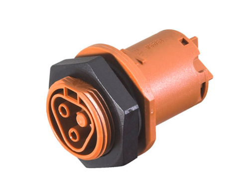 GESIS IP+ Kupplung für Gehäuseeinbau 2pol. NV  mit Schraubk., rot/schwarz