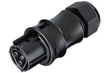 GESIS IP+ Kupplung 2pol. mit Schraubk. Flachkabel schwarz