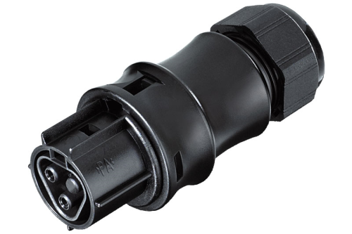 GESIS IP+ Kupplung 2pol. mit Schraubk. Flachkabel schwarz