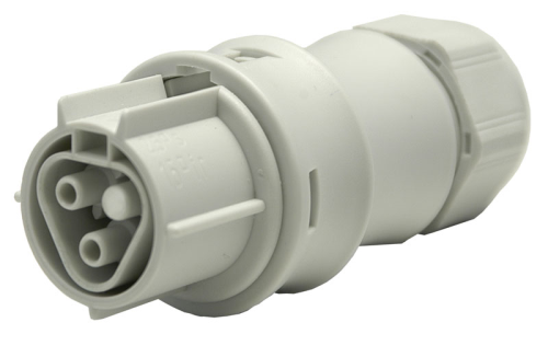 GESIS IP+ Kupplung 2pol. mit Schraubk. Rundkabel grau