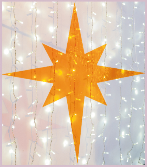 Dekoplexi "Stern 5", orange, BxH=30x27cm