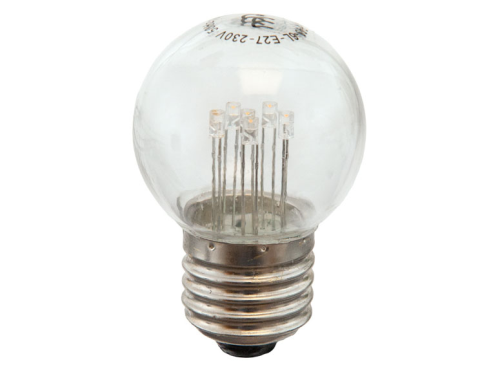 LED Lampe 1W warmweiß 2500K E27 klar Abdeckung Polycarbonat