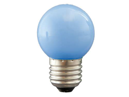 LED Lampe 1W, G45, E27, Blau, 230V