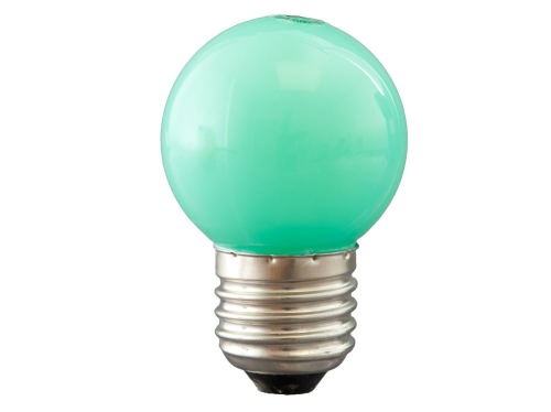 LED Lampe 1W, G45, E27, Grün, 230V