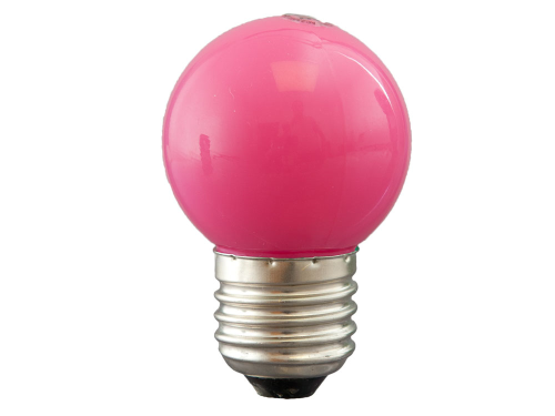 LED Lampe 1W, G45, E27, Rot, 230V