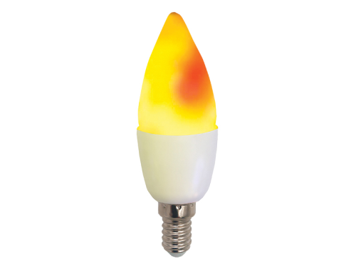 LED Fire Lamp weiß matt, E14, Kerze, bewegte Flamme, 230V, 14 LEDs, 1830K, IP20