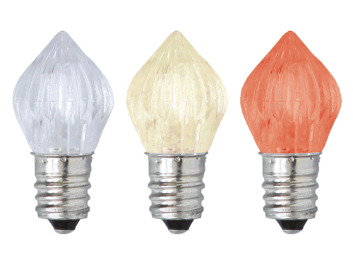 LED Lampe E14, 230V, 0.5W, 3xLED warmweiß, spitzprismatisch