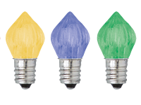 LED Lampe E14, 230V, 0.5W, 3xLED grün, spitzprismatisch