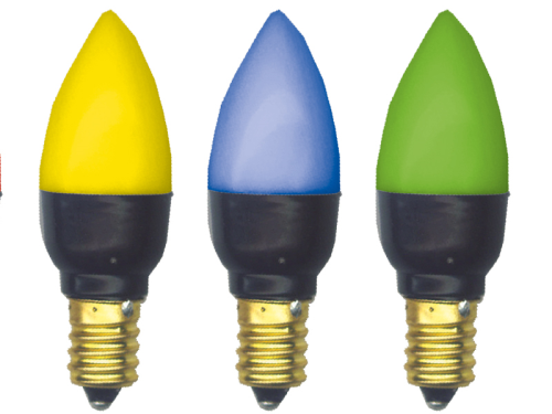 LED Lampe E14, 230V, 0.6W, LED blau, Kerzenlampe