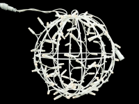 Leuchtkugel faltbar weiß, 3D-Figur LED "Kugel flash" 70LEDs warmweiß + 14LEDs warmweiß flash, DM=35cm, P=7W