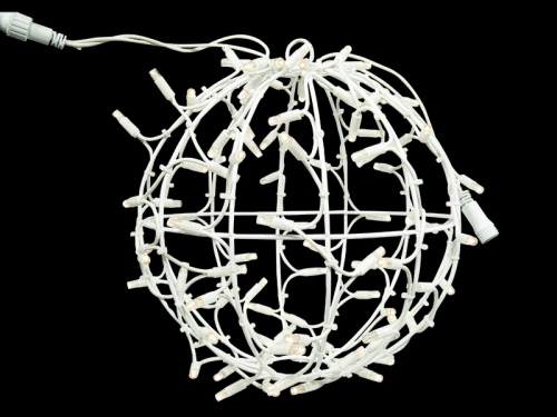 Leuchtkugel faltbar weiß, 3D-Figur LED "Kugel flash" 70LEDs warmweiß + 14LEDs warmweiß flash, DM=35cm, P=7W