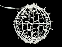 Leuchtkugel faltbar weiß, 3D-Figur LED "Kugel flash" 158LEDs warmweiß + 31LEDs warmweiß flash, DM=50cm, P=10W