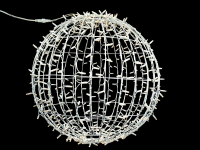 Leuchtkugel faltbar weiß, 3D-Figur LED "Kugel flash" 280LEDs warmweiß + 56LEDs warmweiß flash,