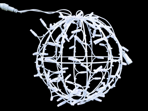 ABVERKAUF: Leuchtkugel, kaltweiß + kaltweiß flash - bezaubert durch zart schimmernde Lichtpunkte - D: 30cm