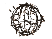 Leuchtkugel faltbar schwarz, 3D-Figur LED "Kugel flash" 70LEDs warmweiß + 14LEDs warmweiß flash, DM=35cm, P= 6,5W