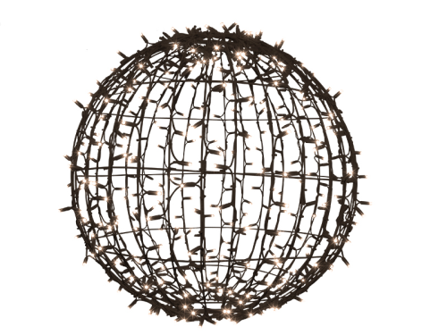 Leuchtkugel faltbar schwarz, 3D-Figur LED "Kugel flash" 280LEDs superwarmweiß + 56LEDs superwarmweiß flash, DM=80cm, P= 20W