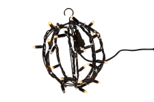 Leuchtkugel schwarz | 3D-Figur LED "Kugel flash" | 34 LEDs superwarmweiß + 6 LEDs superwarmweiß flash | DM=20cm | P= 3,5W | IP65