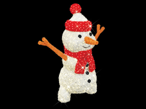 LED 3D-Figur Schneemann "Happy - groß" | HxBxT: 150x120x70cm | 24V | 12W | eisweiß | 6500K | inkl. Netzteil | IP44 |