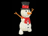 LED 3D-Figur Schneemann "Happy - mit Hut" | HxBxT: 150x125x67cm | 24V | 15W | eisweiß | 6500K | inkl. Netzteil | IP44 |