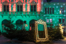 LED 3D-Motiv "Bilderrahmen" Gold | HxBxT=270x160x90cm | 24V | 56W | 2700K warmweiß | inkl. Netzteil