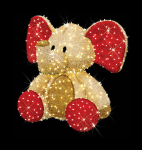 LED 3D-Motiv "Babyelefant" Rot/Gold | HxBxT: 120x120x94cm | 24V | 21W | warmweiß| inkl. Netzteil | IP44 |