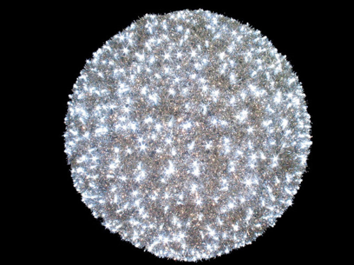 Leuchtkugel, silber glitzernd - verleiht der Landschaft einen glamourösen Glanz - D: 50cm