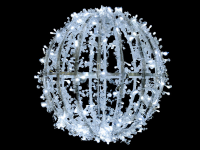 Leuchtkugel „Kristallkugel“ – zarte Glasperlen zaubern einen Eiseffekt - eisweiß