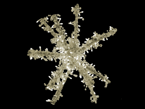 *Beleuchteter Kristallstern – funkelt mit kleinen zarten Glasperlen