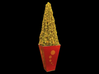 LED 3D-Motiv "Topfbaum" Rot/Gold | HxBxT: 230x80x80cm | 28W | warmweiß | IP44 |