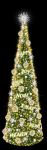 LED 3D-Figur Christbaum "Geist der Weihnacht" Gold / Silber | H: 730cm | d: 280cm | 24V | 296W | warmweiß - Stern eisweiss | inkl. Netzteil | IP44 |