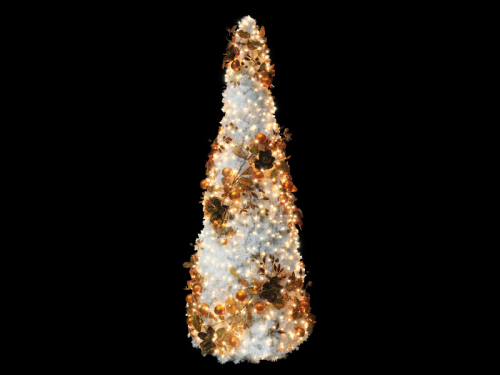 Christbaum, weiß-gold, 2600x1000x1000