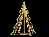 LED 3D-Motiv "Tannenbaum" Gold | HxBxT: 200x170x170cm | 24V inkl. Netzteil | 60W | LED warmweiß | IP44 |