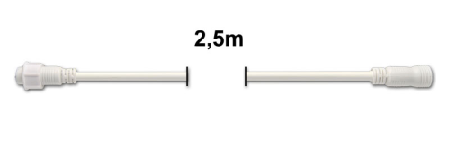 ProSystem Modular LED 230V, Verlängerung 2,5m Gummi weiß