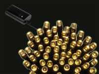 Batterie Lichterkette mit Timer: 6h an, 18h aus | Länge: 14,3m | 192 LEDs | warmweiß | Batterie: 3xAA exkl. | Kabelfarbe: schwarz | IP44 |