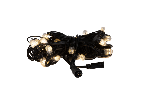 ProSystem Modular LED 230V Girlande | Verbindungsstring 10m | 4,6W | 25 LEDs | superwarmweiß | Kabel schwarz | IP65