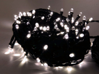 System24 Lichterkette | Verbindungsstring | 10m | 100 LEDs | 7W | 24VDC | warmweiß | Kabel dgrün | IP65 |