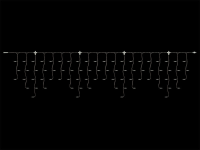 System24 Lichtervorhang | Peak Light LED | 2m/40cm | 76 LEDs | 6W | 24VDC | superwarmweiß | Kabel transparent | IP44 |