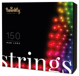 Twinkly Lichterkette RGB 150 | Länge:12m | Anschlußleitung: 2,5m | IP44 | Kabel schwarz/grün |  mit APP steuerbar | Bluetooth+WiFi |